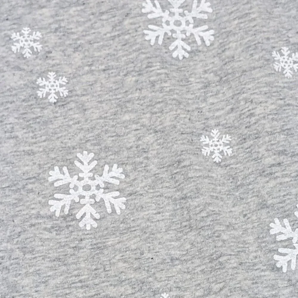 Pepco Full length Soft Cotton leggings Skinny Fit Stretchy Grey White Snowflakes